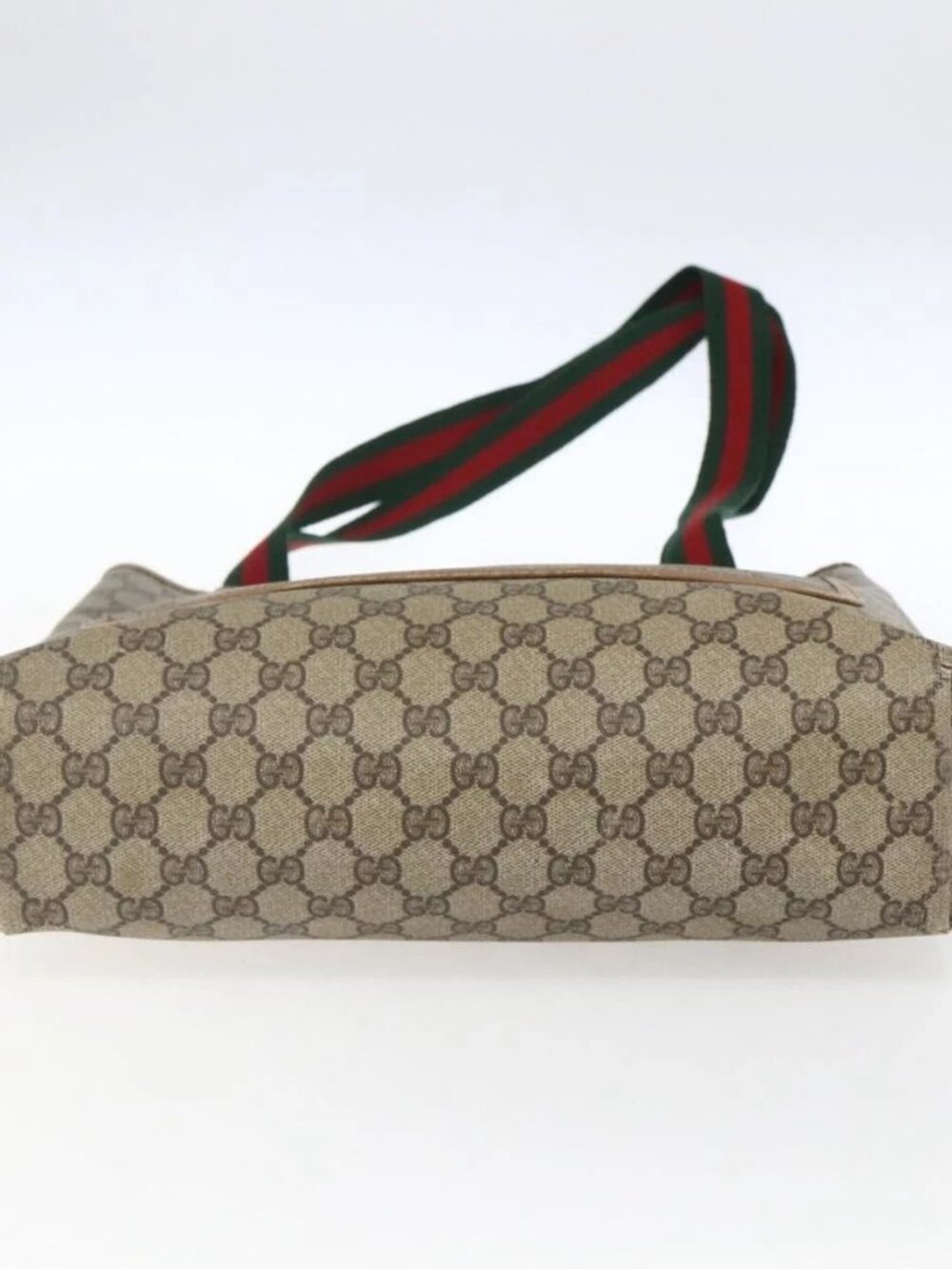 GUCCI GG Supreme Web Sherry Line Tote Bag PVC Beige Gold 40 02 003 Auth bs33280 - Picture 9 of 15